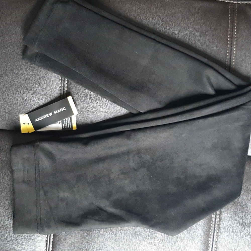 Dress pants, skinny ankle black suede-like material